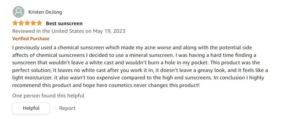 Hero Cosmetics Sunscreen Reviews