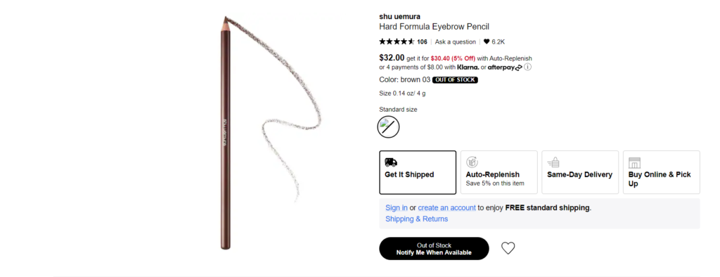 Shu Uemura Eyebrow Pencil